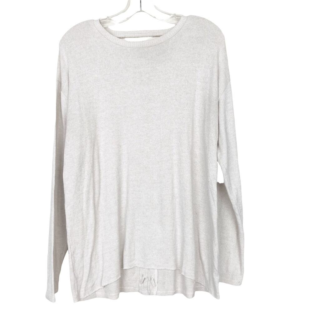 American Eagle Soft & Sexy Plush Cream Lace Back Sweater Sz M